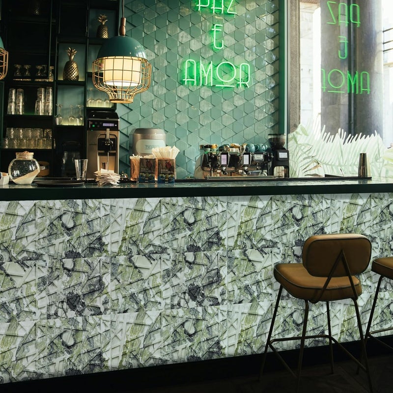 LEVOWAY 33 Pack 3D Wall Panels for Interior Wall Decor, 12''x12'' Ice Green Marble Effect Accent Textured Wall Panels, Wall Covering Panles for Living Room, Gaming Room, TV Background, Cover 32 Sq.Ft - Image 2